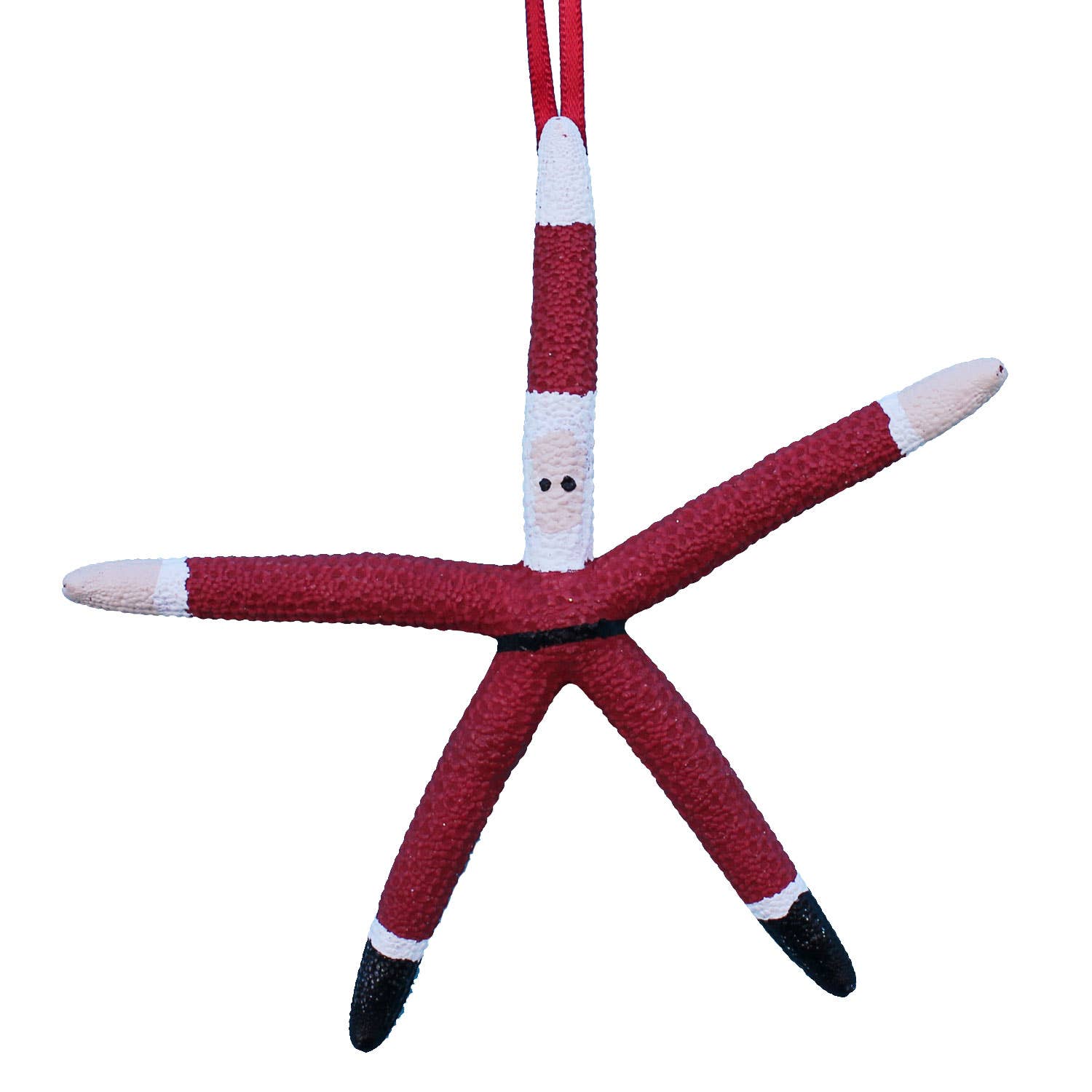 California Seashell Company - Finger Starfish Santa Ornament