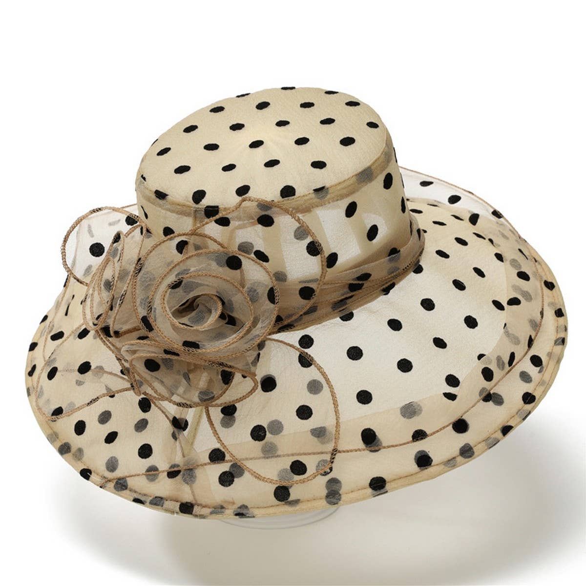 FOLDABLE LARGE BRIM FLOWER SUN HAT_