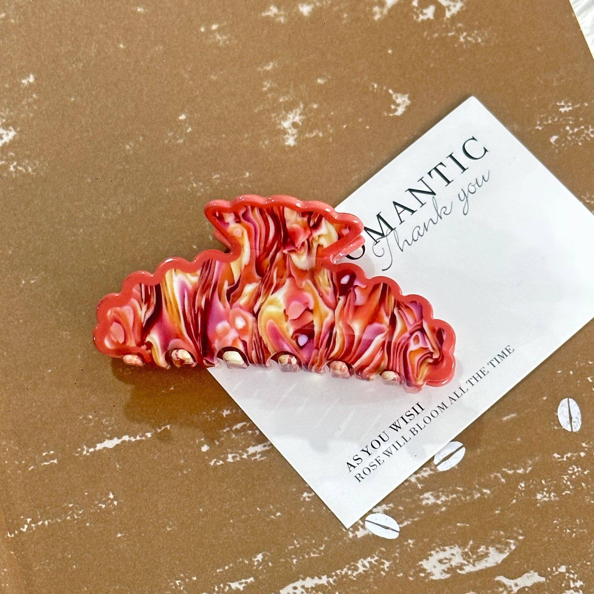 SoapElenGlen - Artistic Wave Edged Spotted Tie Dye Hair Claws