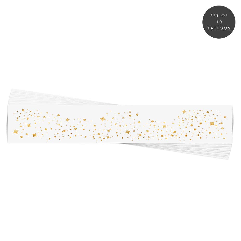 Flash Tattoos - GALACTIC GOLD FACE FRECKLES metallic temporary tattoos