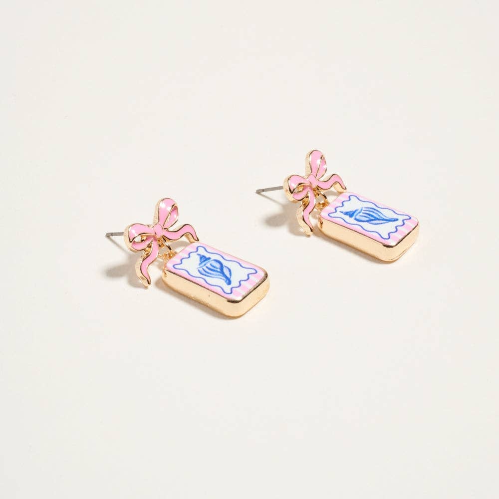 Designature New York - Mediterranean Coastal Beach Themed Enamel Earrings