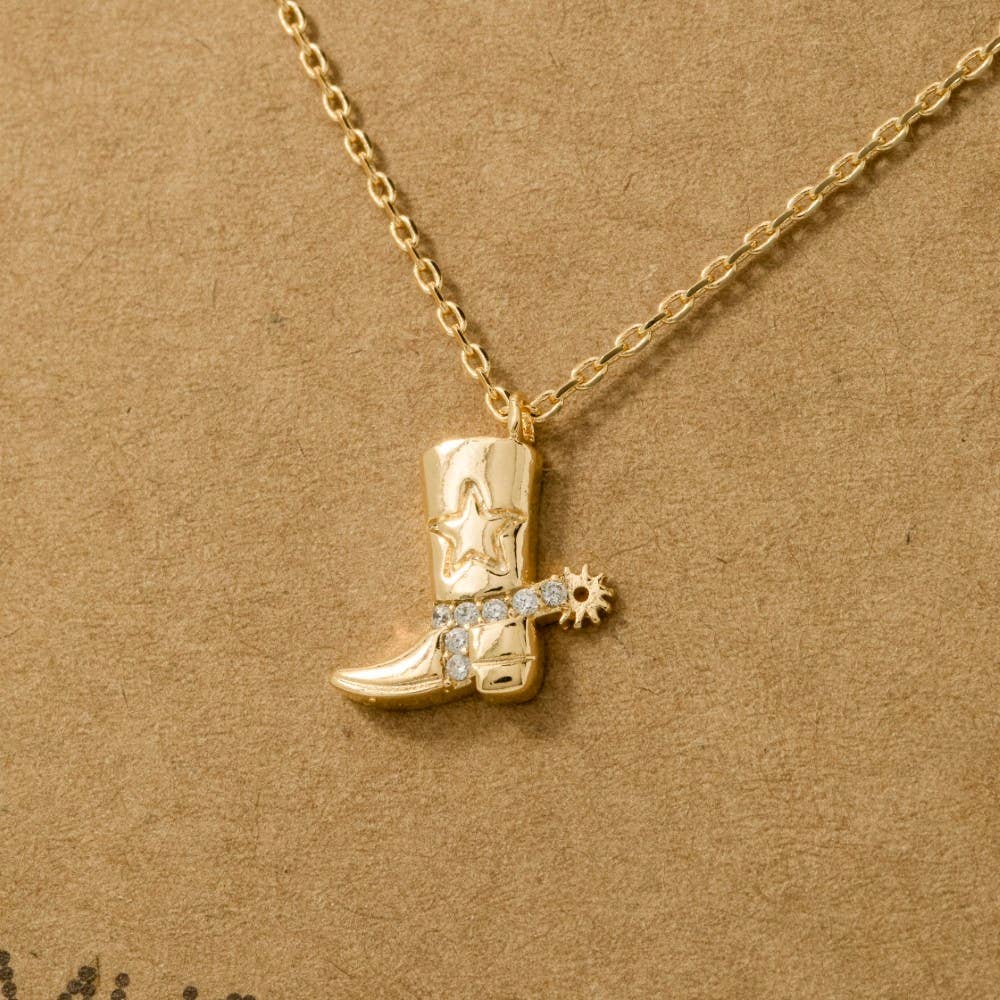 Fame Accessories - Cowboy Boots Pendant Necklace
