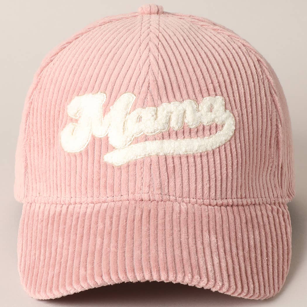 Fashion City - MAMA 3D Embroidered Fuzzy Patch Corduroy Cap