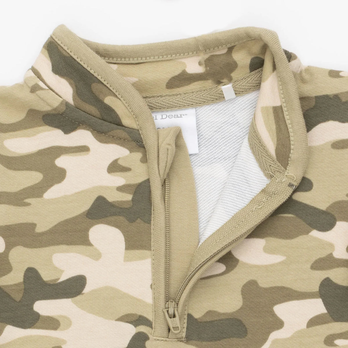 Camo French Terry  Zip Neck Romper