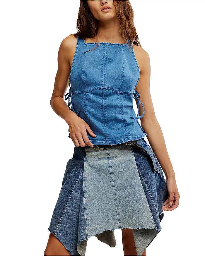 NOT MY FAULT CORSET / DENIM BABY BLUE WASH