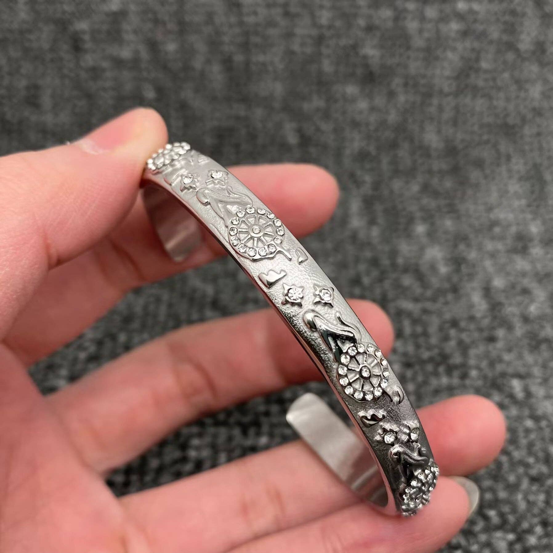 Surprise Tarot Style 18K Gold Plated S.Steel Cuff Bangle
