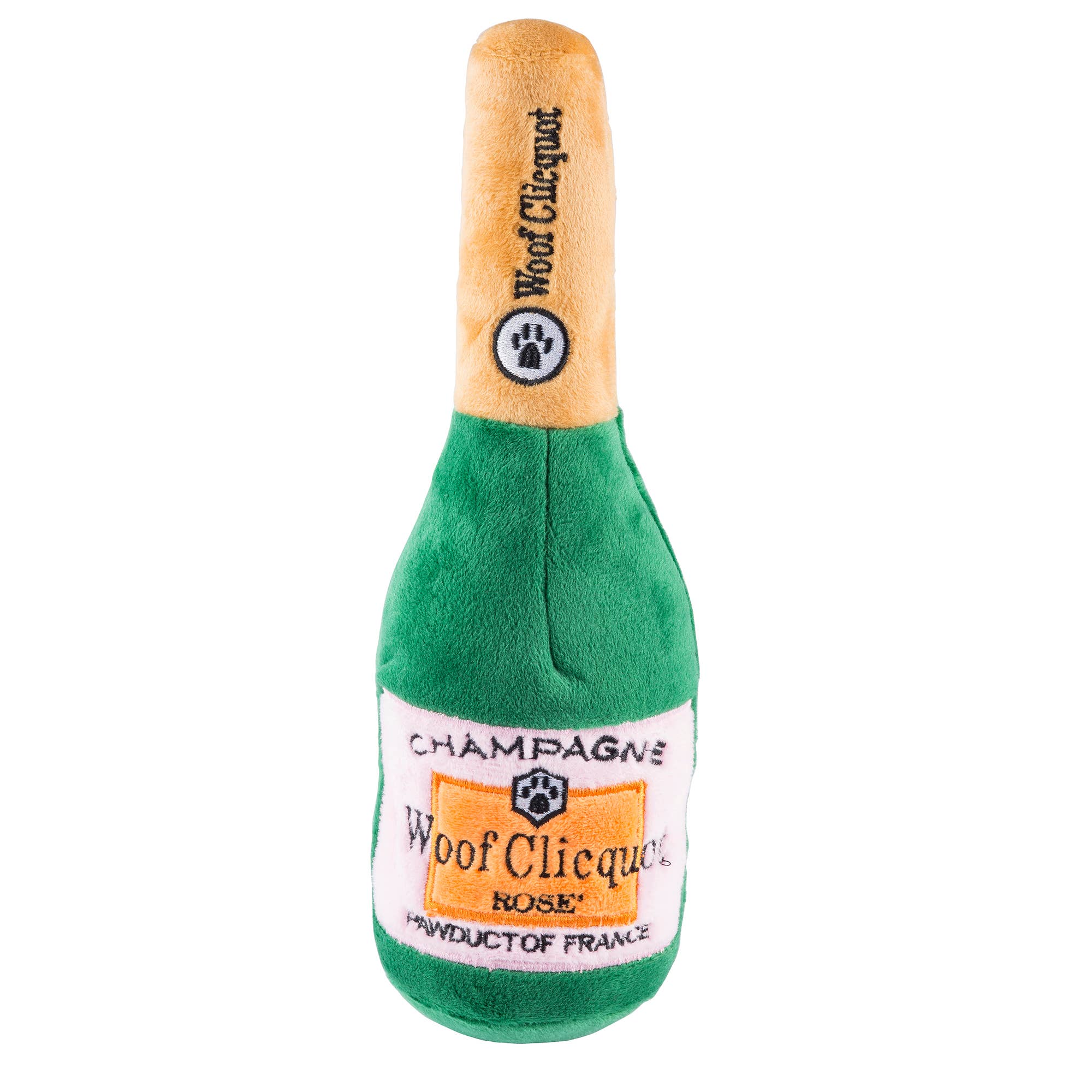 Haute Diggity Dog - Woof Clicquot Rose' Champagne Bottle Squeaker Dog Toy