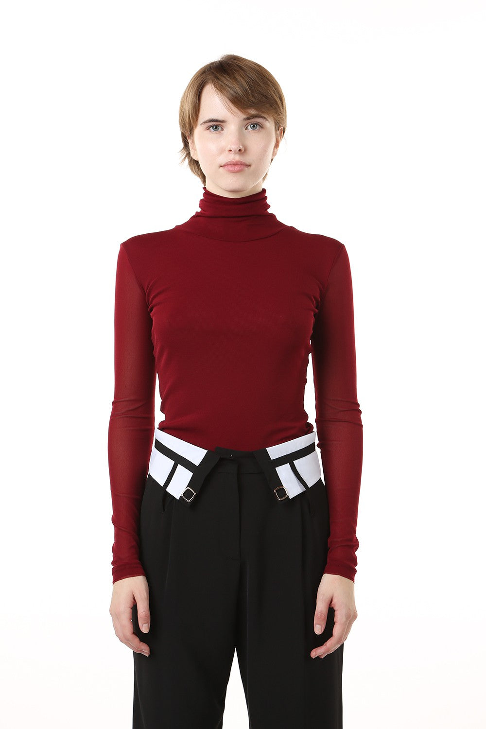 Wine Mesh turtleneck