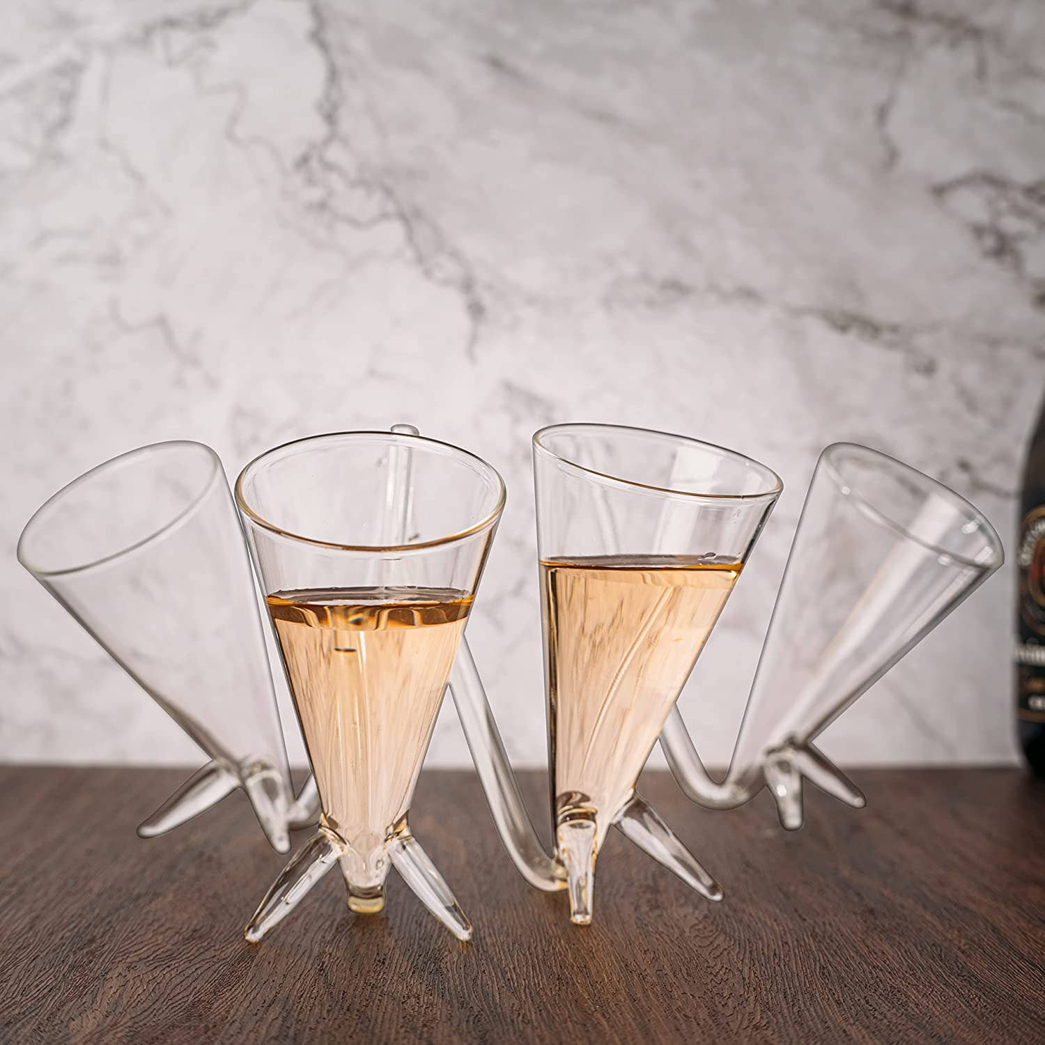 The Wine Savant /  Khen Glassware - Champagne Shooter 2pk With Stands - Reusable Glass