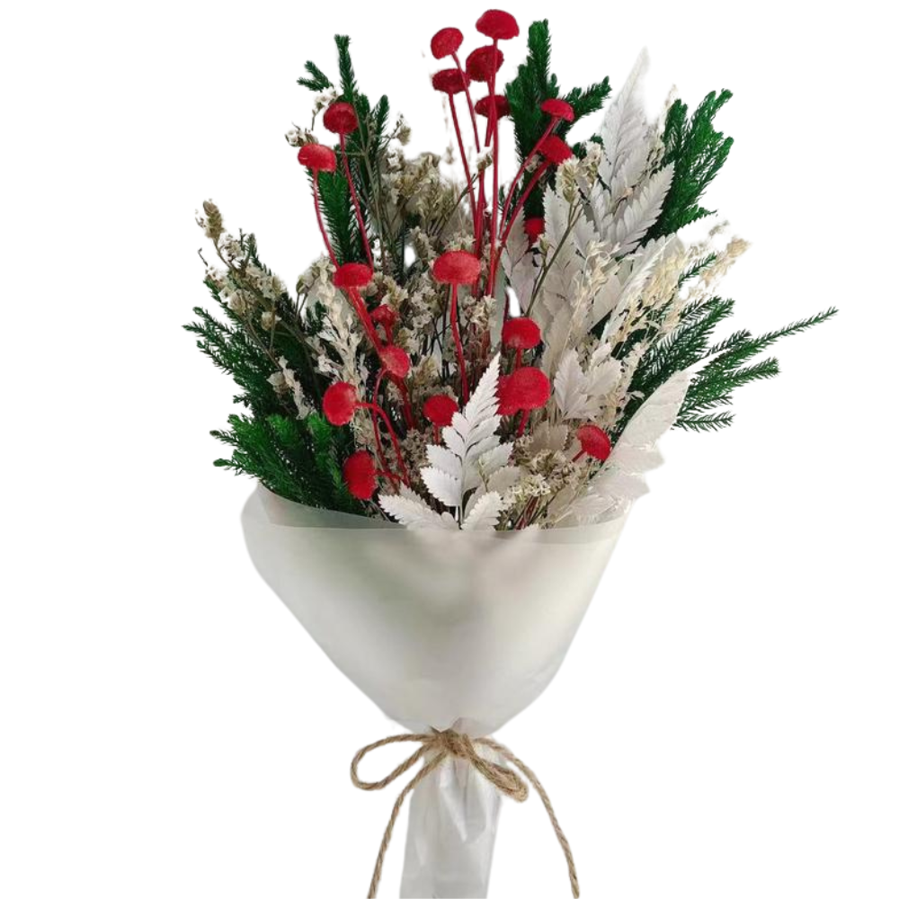 Giften Market - Holly Dried Flower Mini Bouquet - Hostess Gift for Holidays