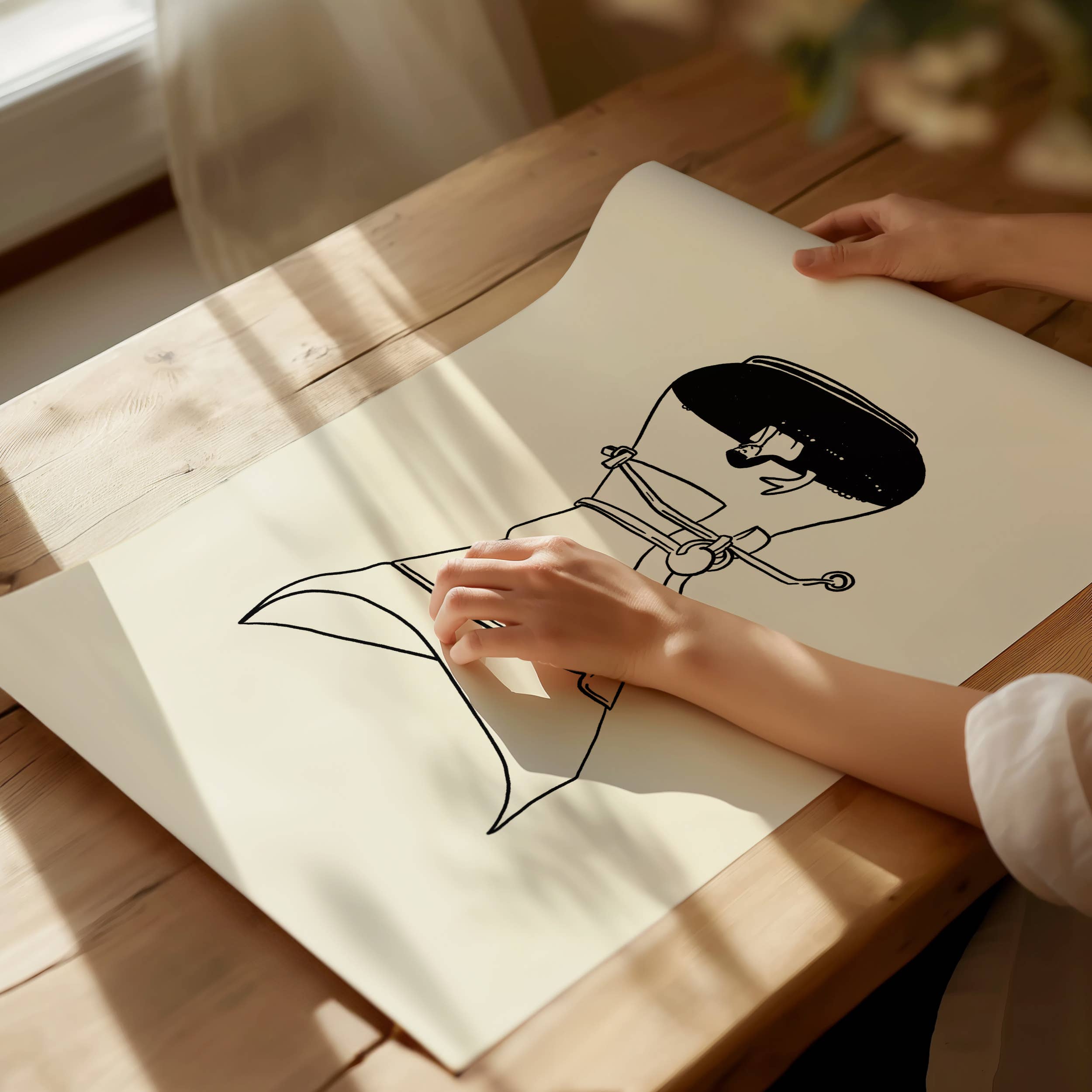 Tumbleweed Design Studio - Pour Over Coffee & Mermaid Minimal Art Print