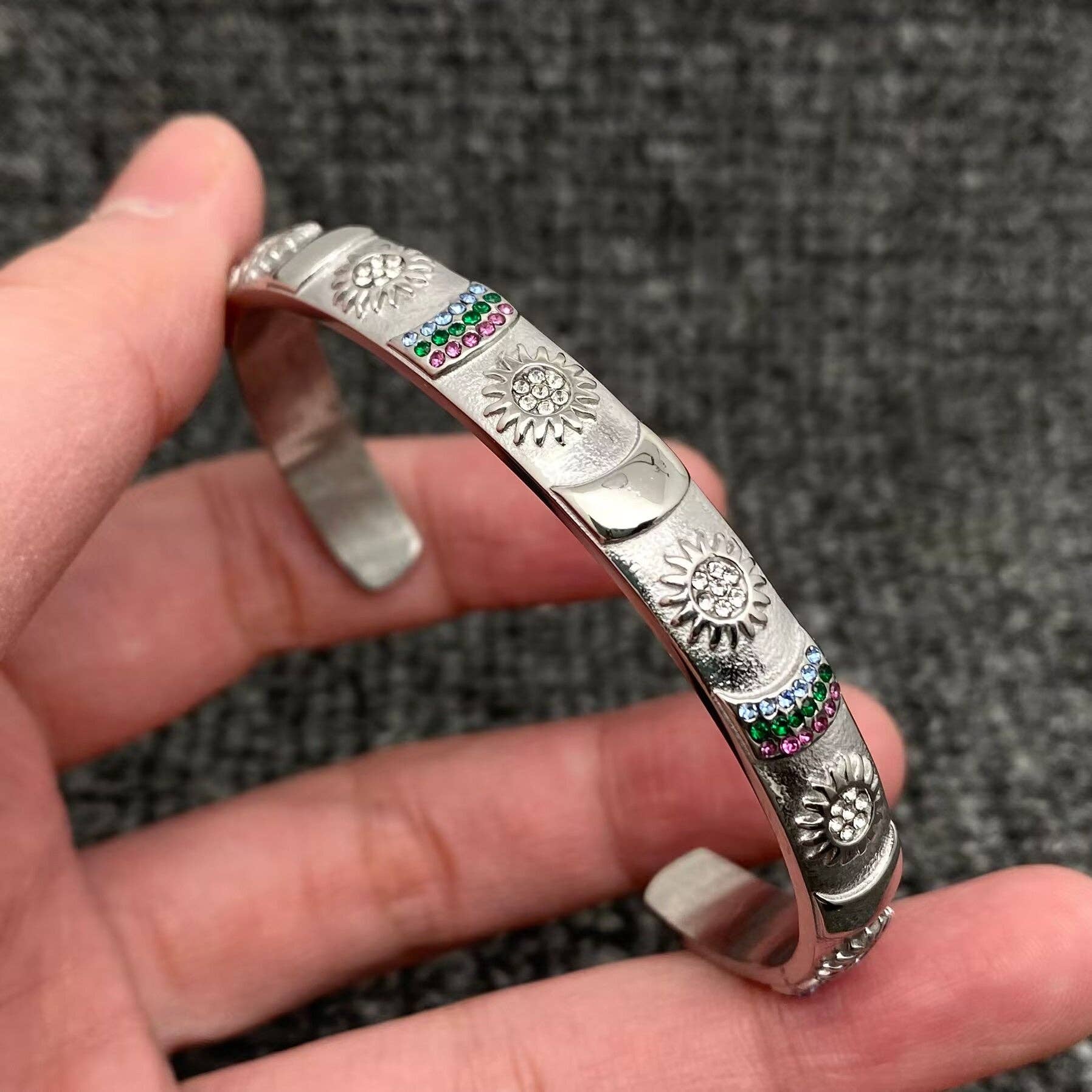 Surprise Tarot Style 18K Gold Plated S.Steel Cuff Bangle