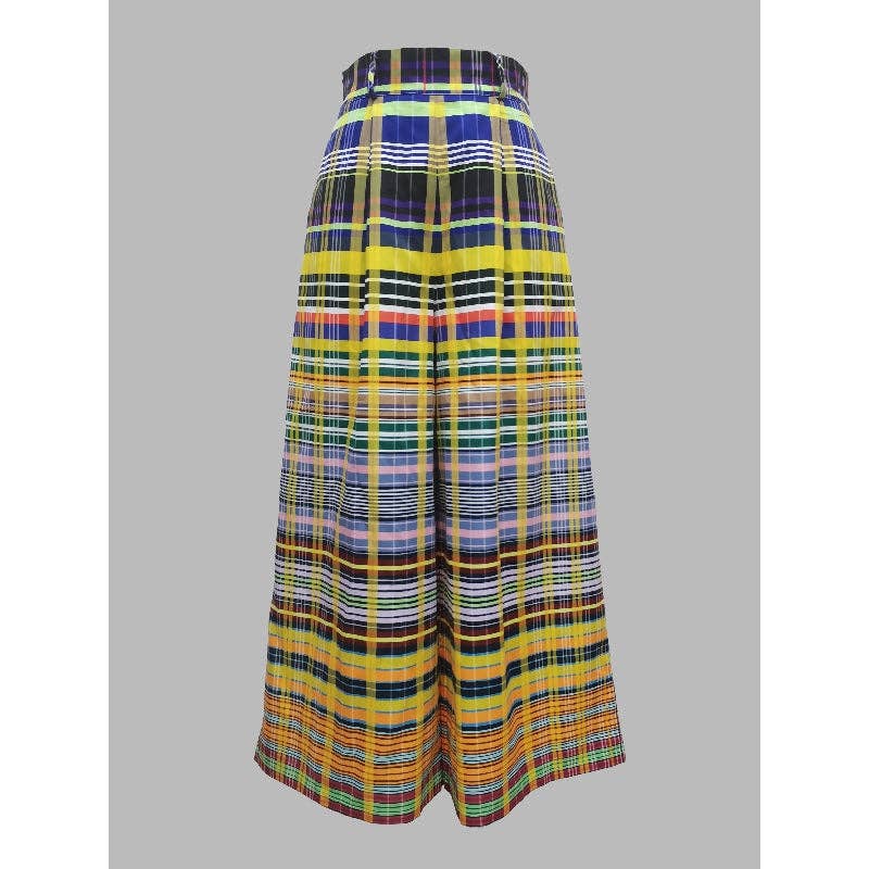 Sheer Trend - Stylish Wide Leg Checkerboard Casual Pants