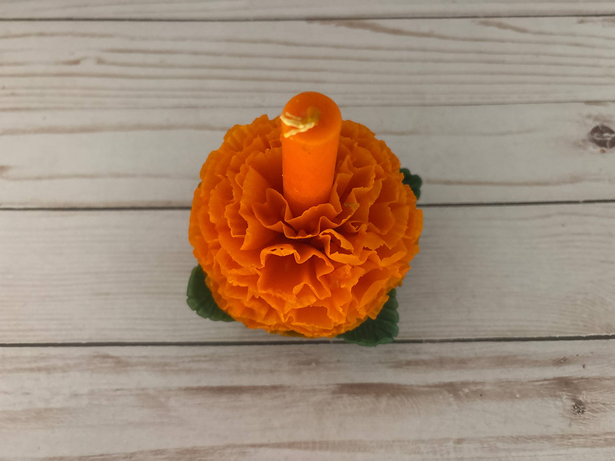 Orange Cempasuchil Oaxaca Marigold Day of the Dead Candle