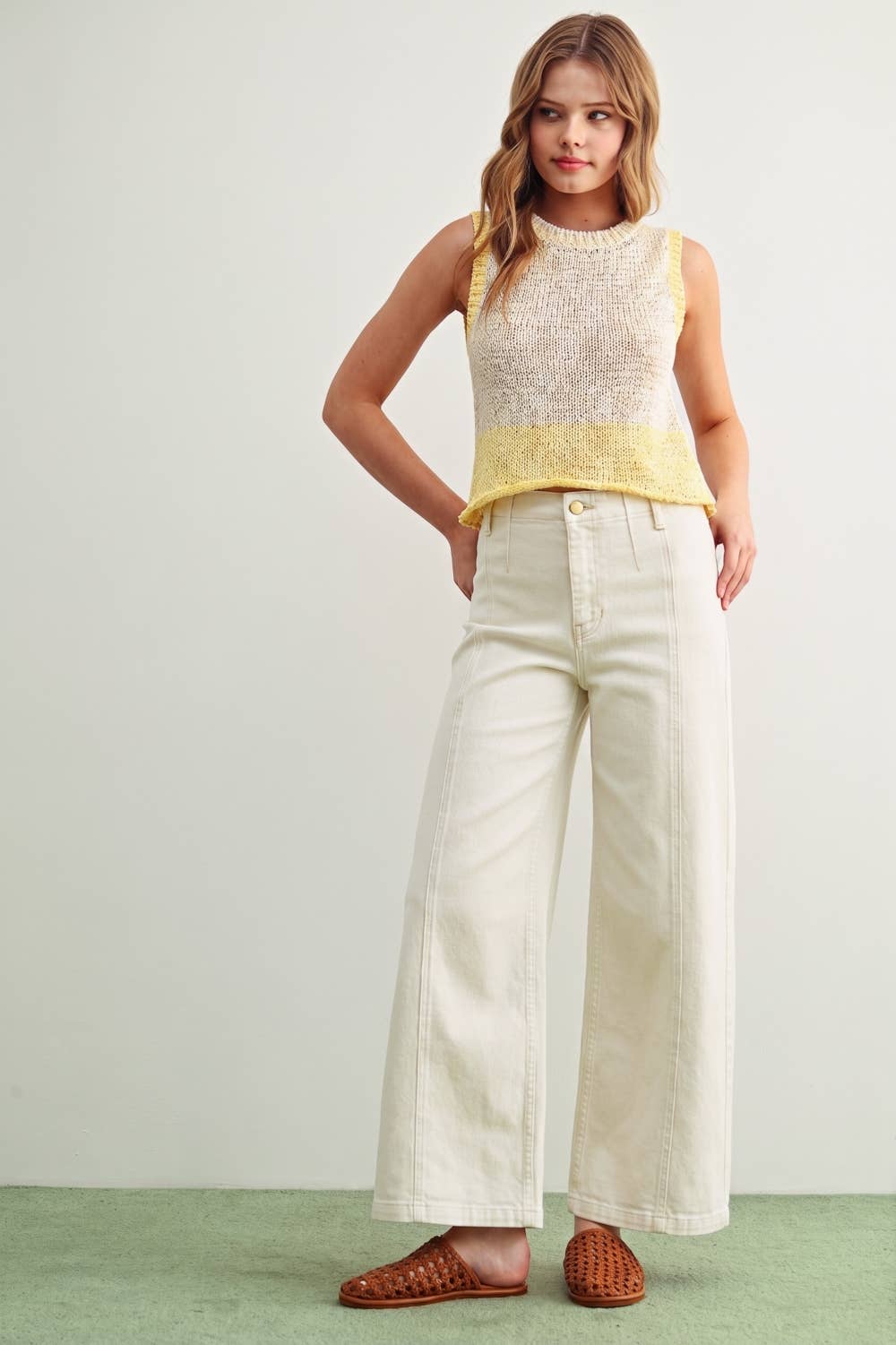 MIOU MUSE - P6982   WASHED COLOR STRETCH PANTS