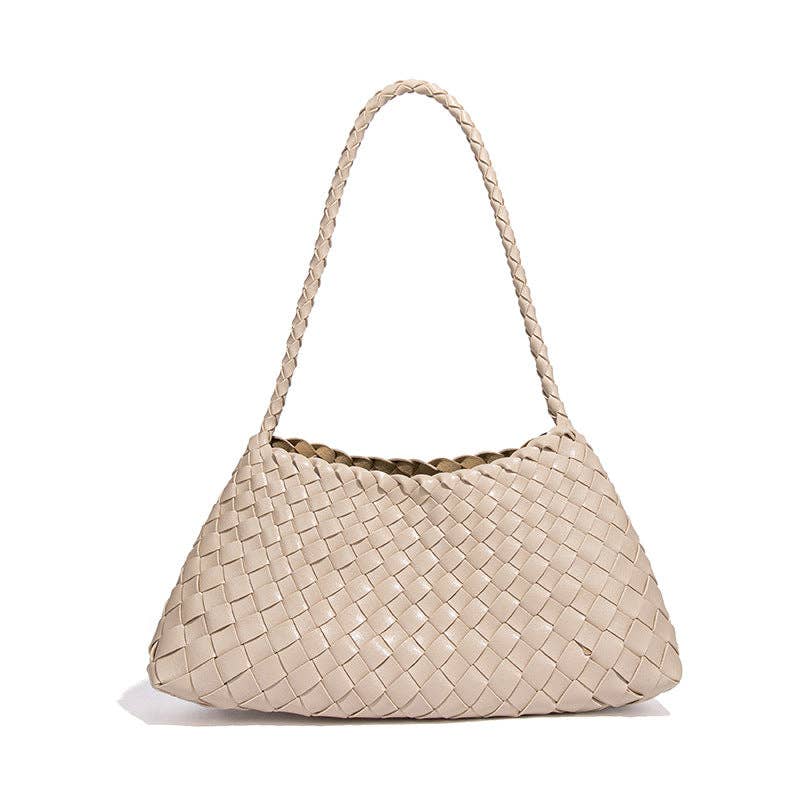 Dipped Shop - Vintage Woven Solid Color Underarm Bag Handbag