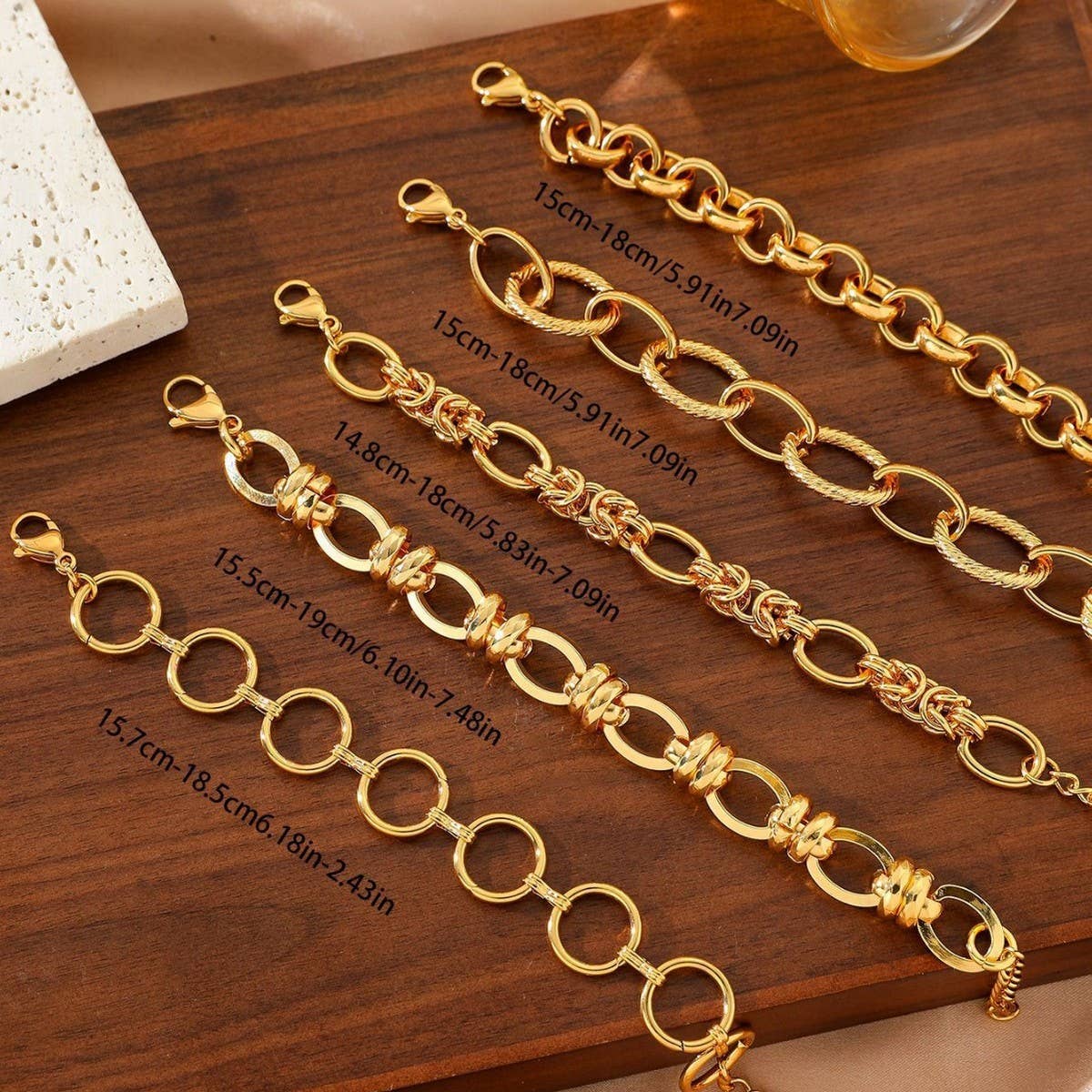 VERSATILE 18K GOLD TITANIUM STEEL BRACELET