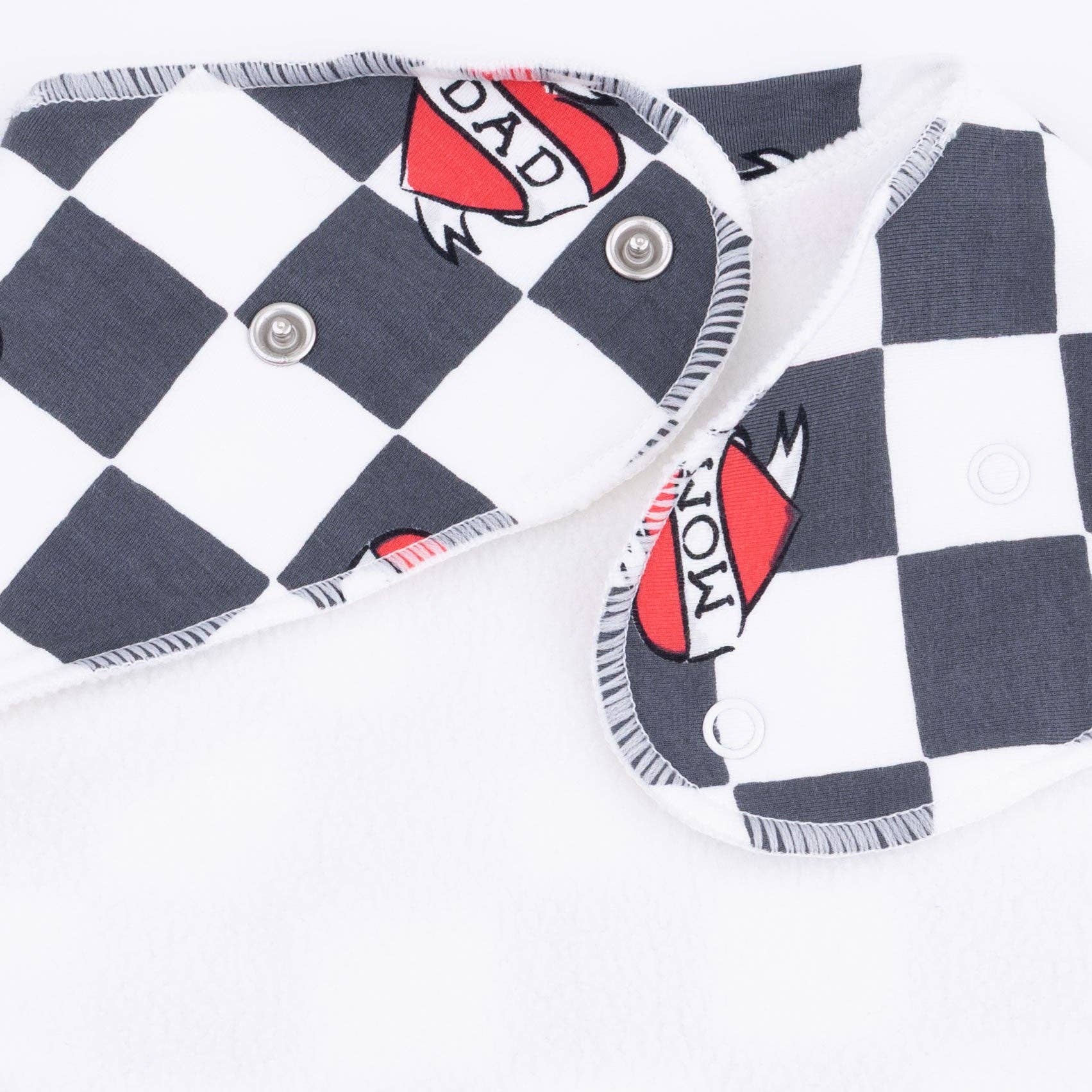 Angel Dear - Heart Tattoo Check Black - Bandana Bib