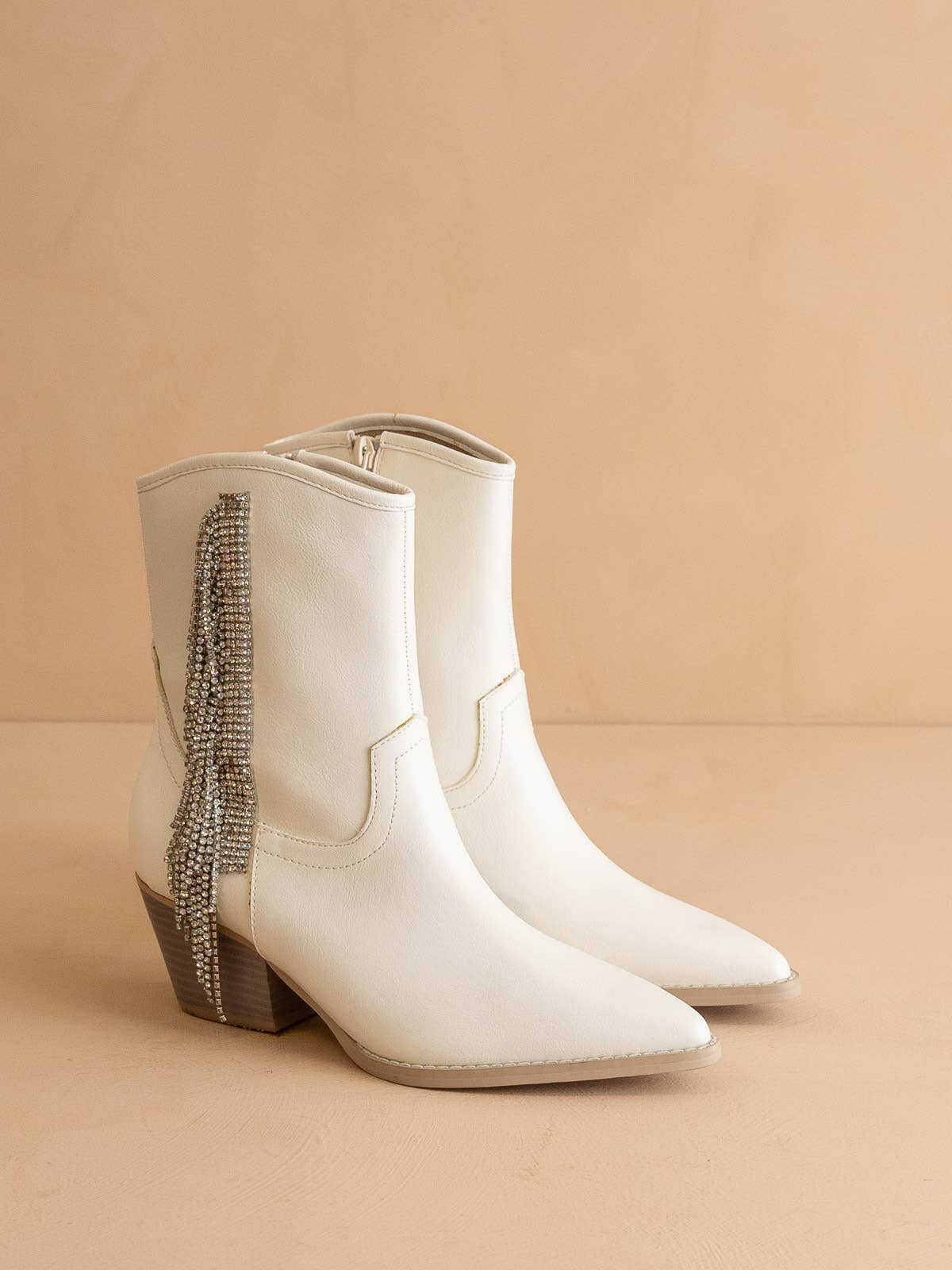 The Rowan White | Rhinestone Fringe Cowboy Western Boot