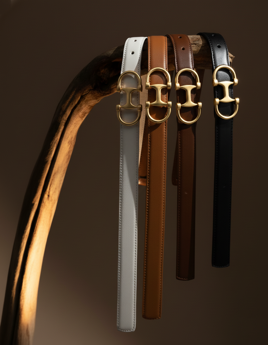 Most Wanted USA - Horsebit Buckle Equestrian Stitched Suede/Napa Leather Belt