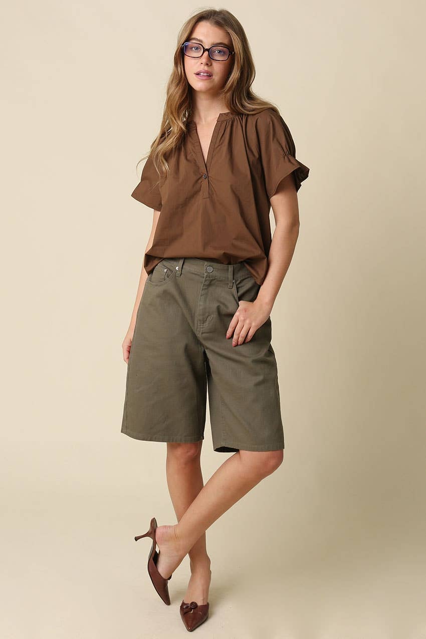 Olivaceous - Dana Tailored Bermuda Shorts