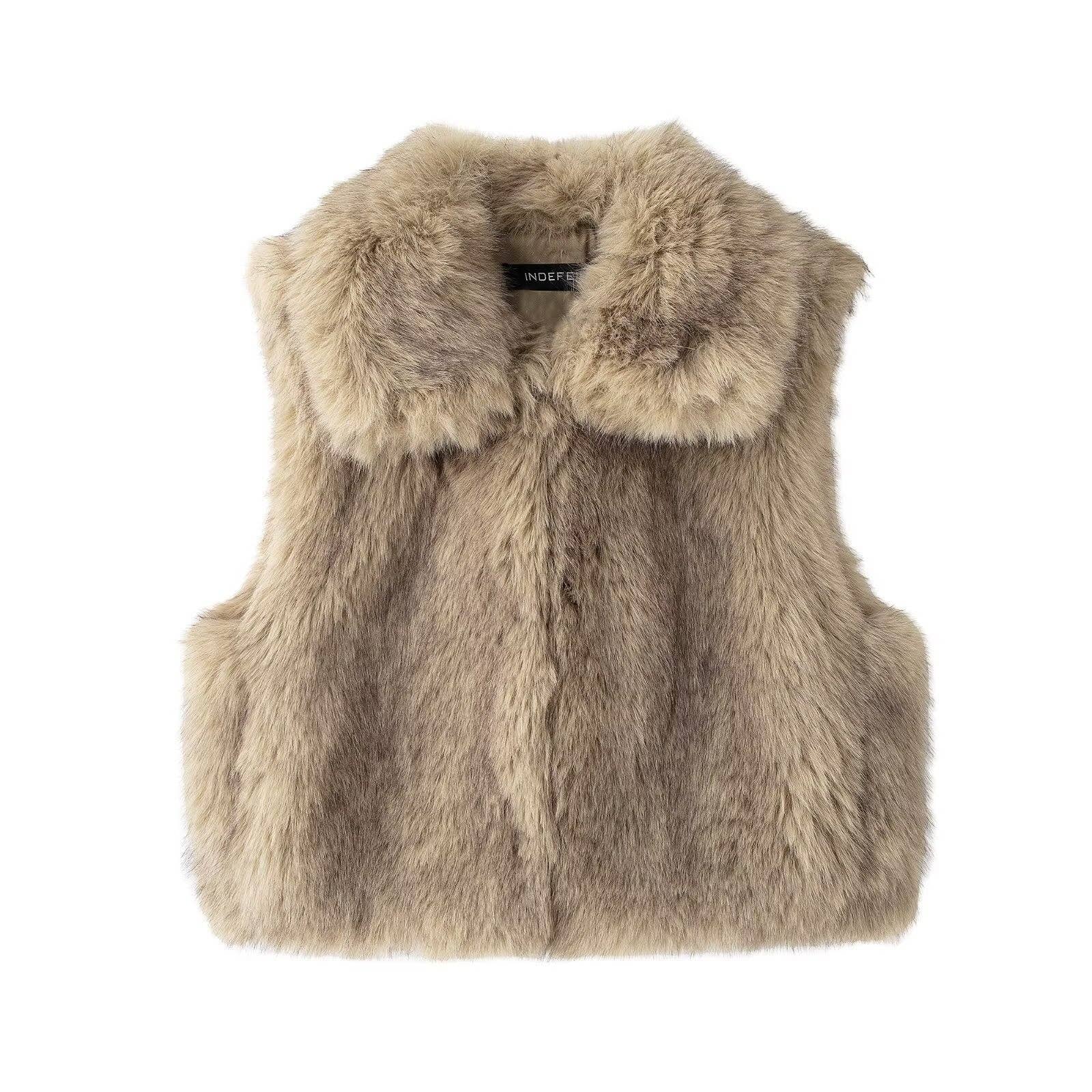 alberalkirk - Faux Fur Vest Women Beig