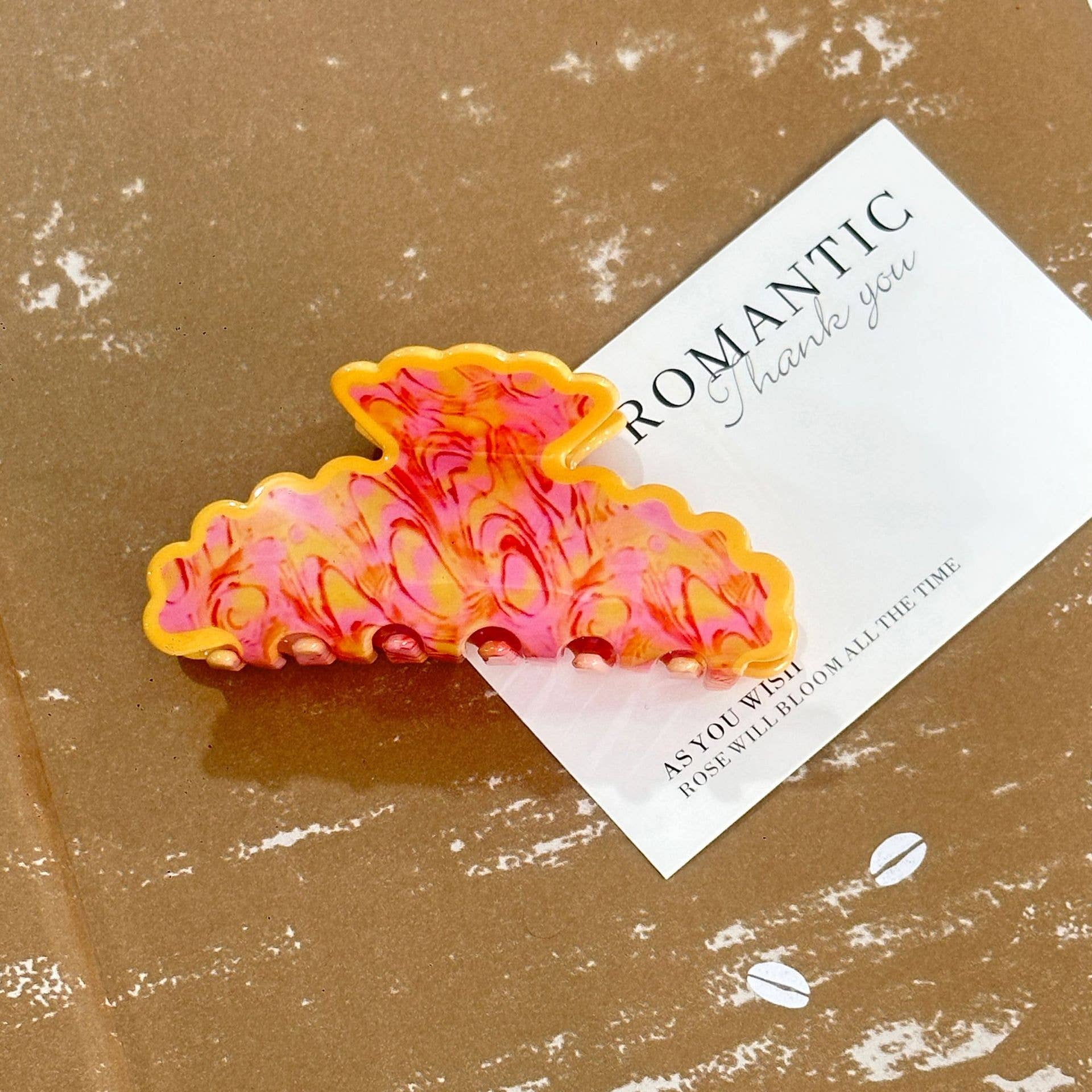 SoapElenGlen - Artistic Wave Edged Spotted Tie Dye Hair Claws