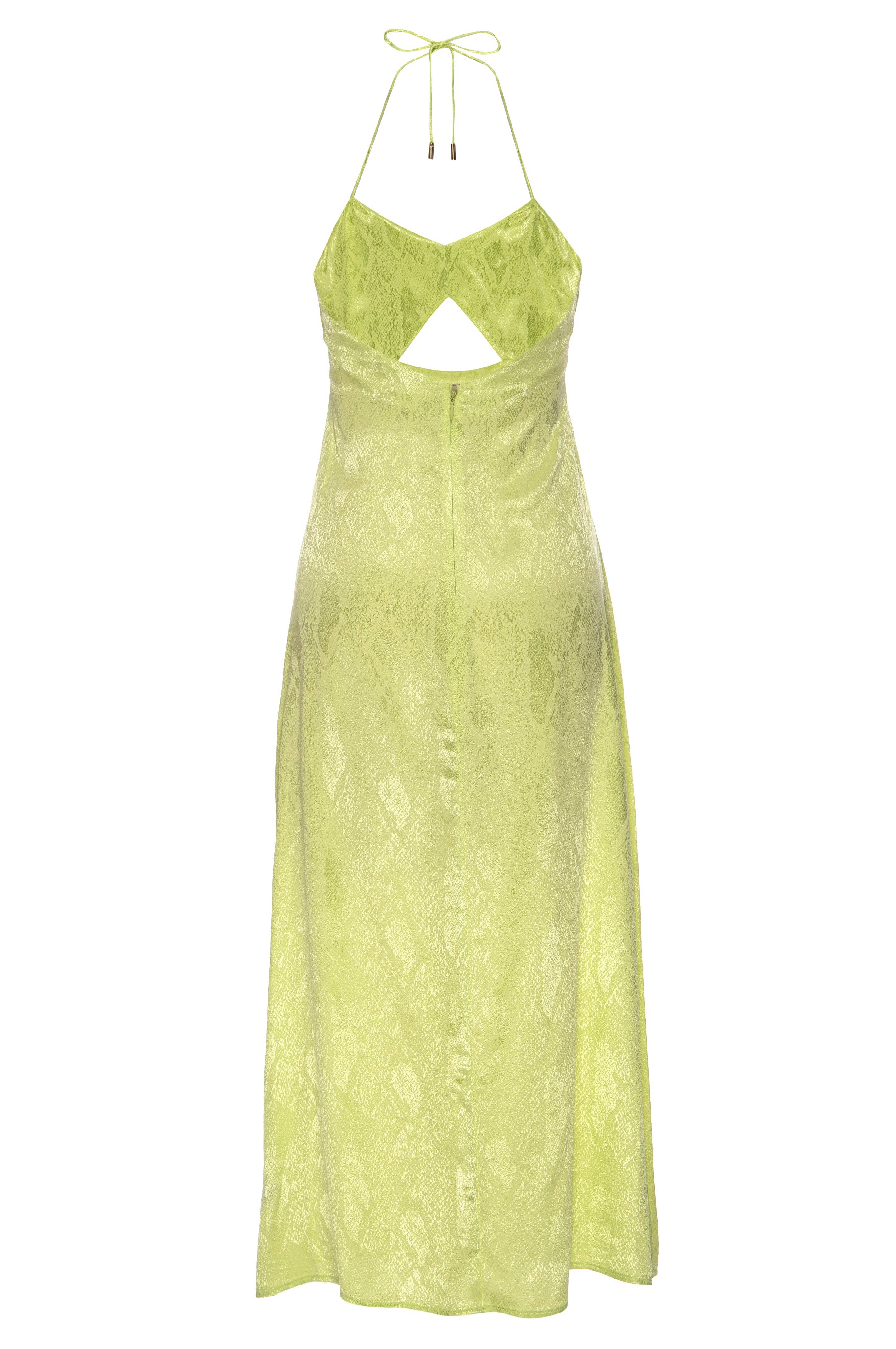 AFRM - Radish Dress - Snake Lime Jacquard