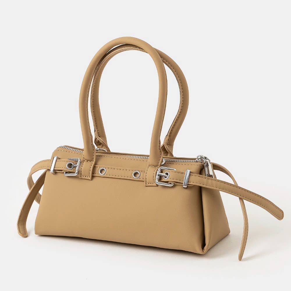 Leather Belt Decor Hand Bag