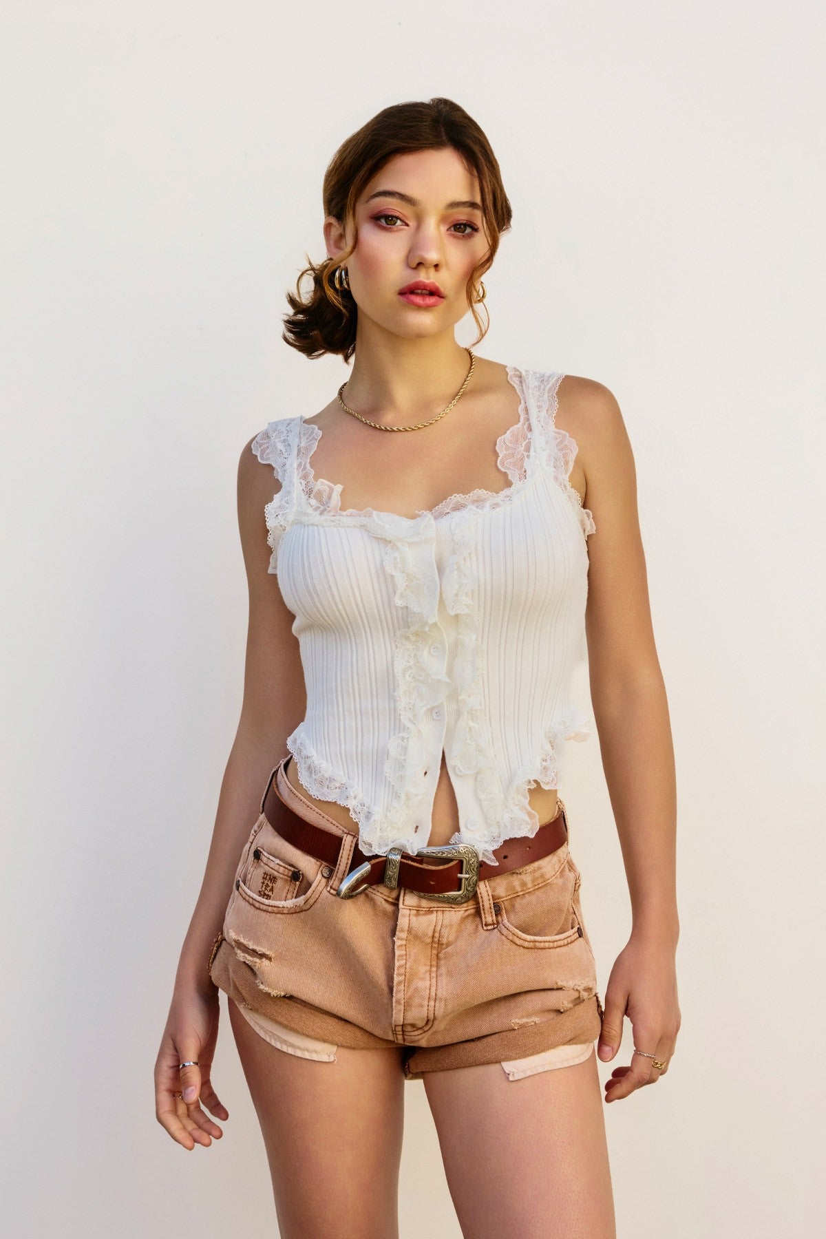 Snowwhite Lace Sleeveless Tank