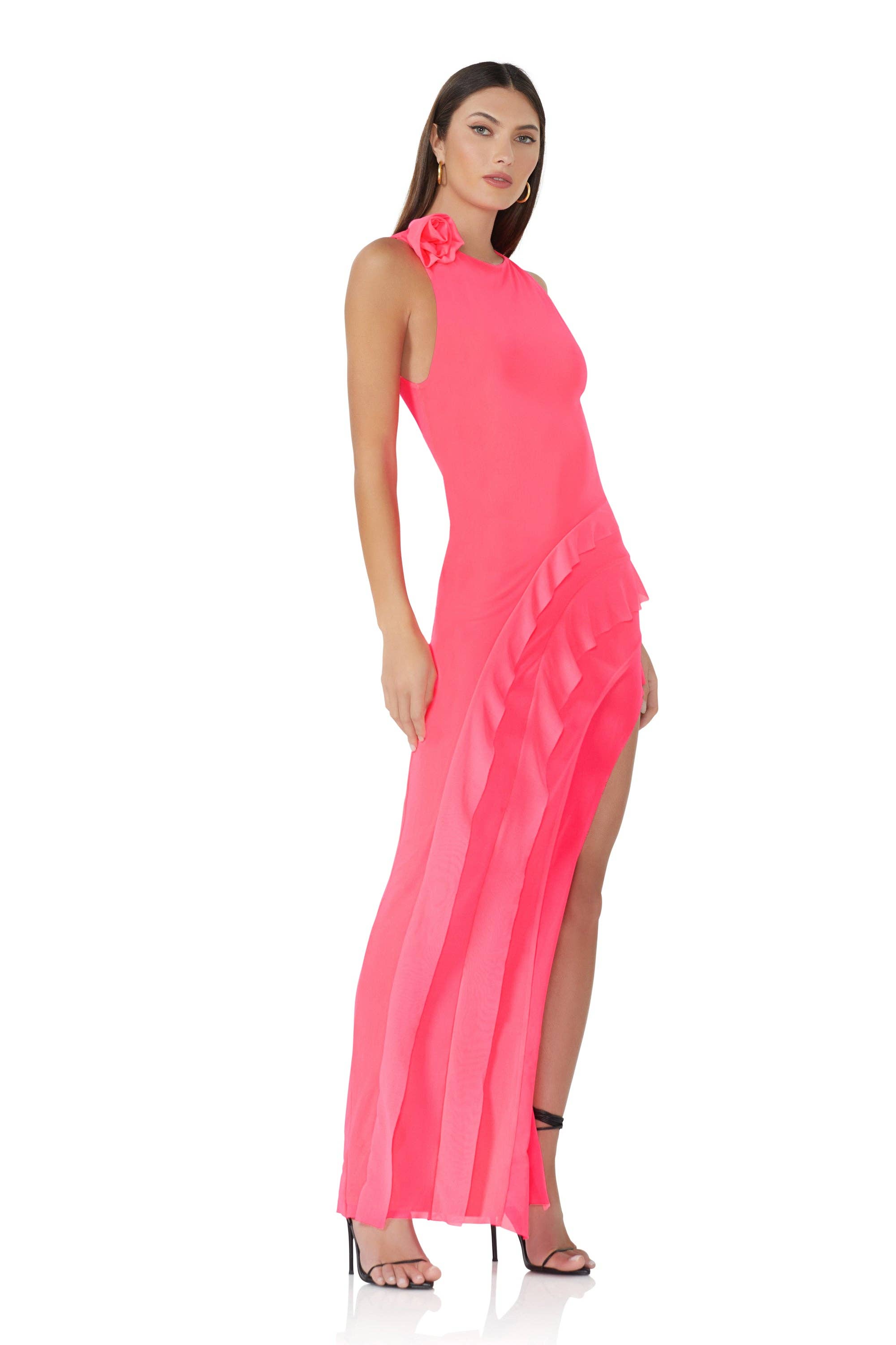 AFRM - Airess Maxi Ruffle Dress - Knockout Pink