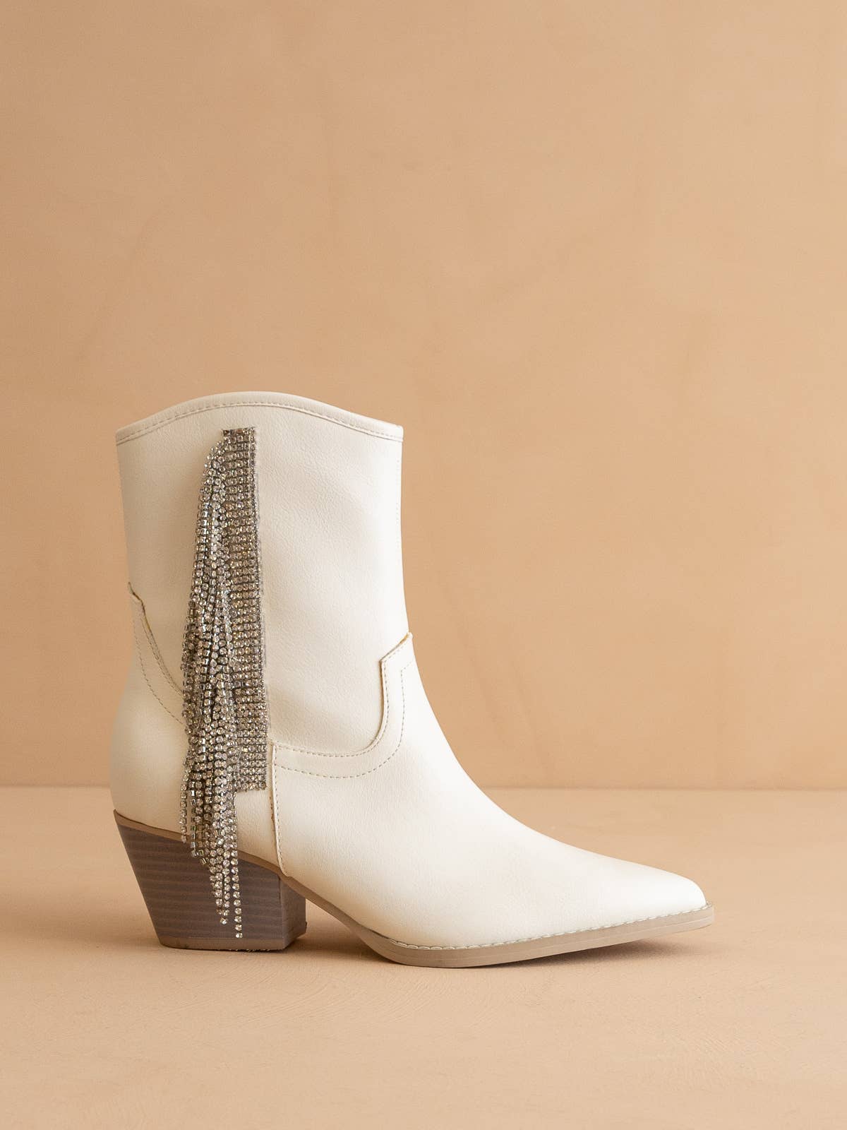 The Rowan White | Rhinestone Fringe Cowboy Western Boot