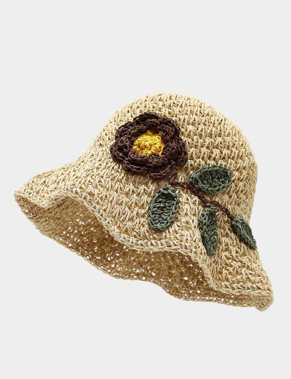 Dipped Shop - Handmade Crochet Sunflower Hollow Bucket Hat MK2COW6W6HAT35