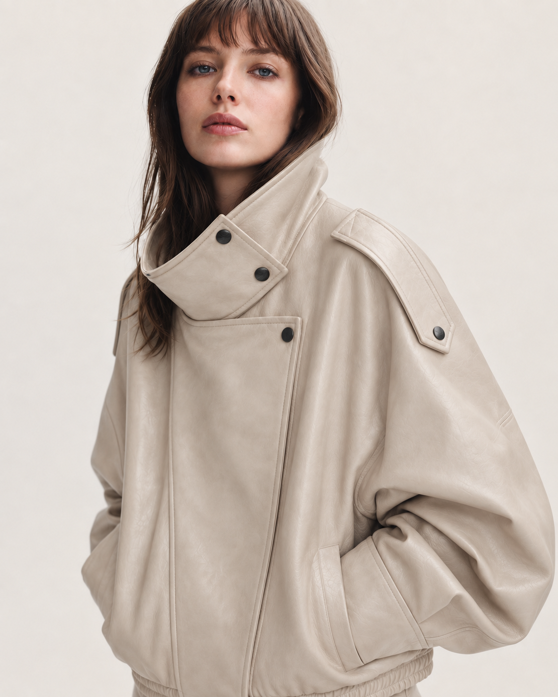 J LINE | LUZINA - OVERSIZED LEATHER BIKER JACKET