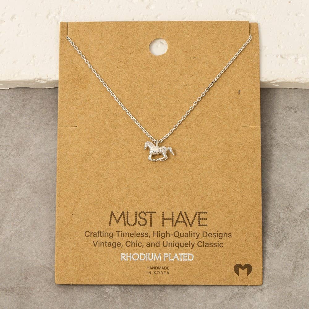 Fame Accessories - Gold Dipped Mini Horse Pendant Necklace