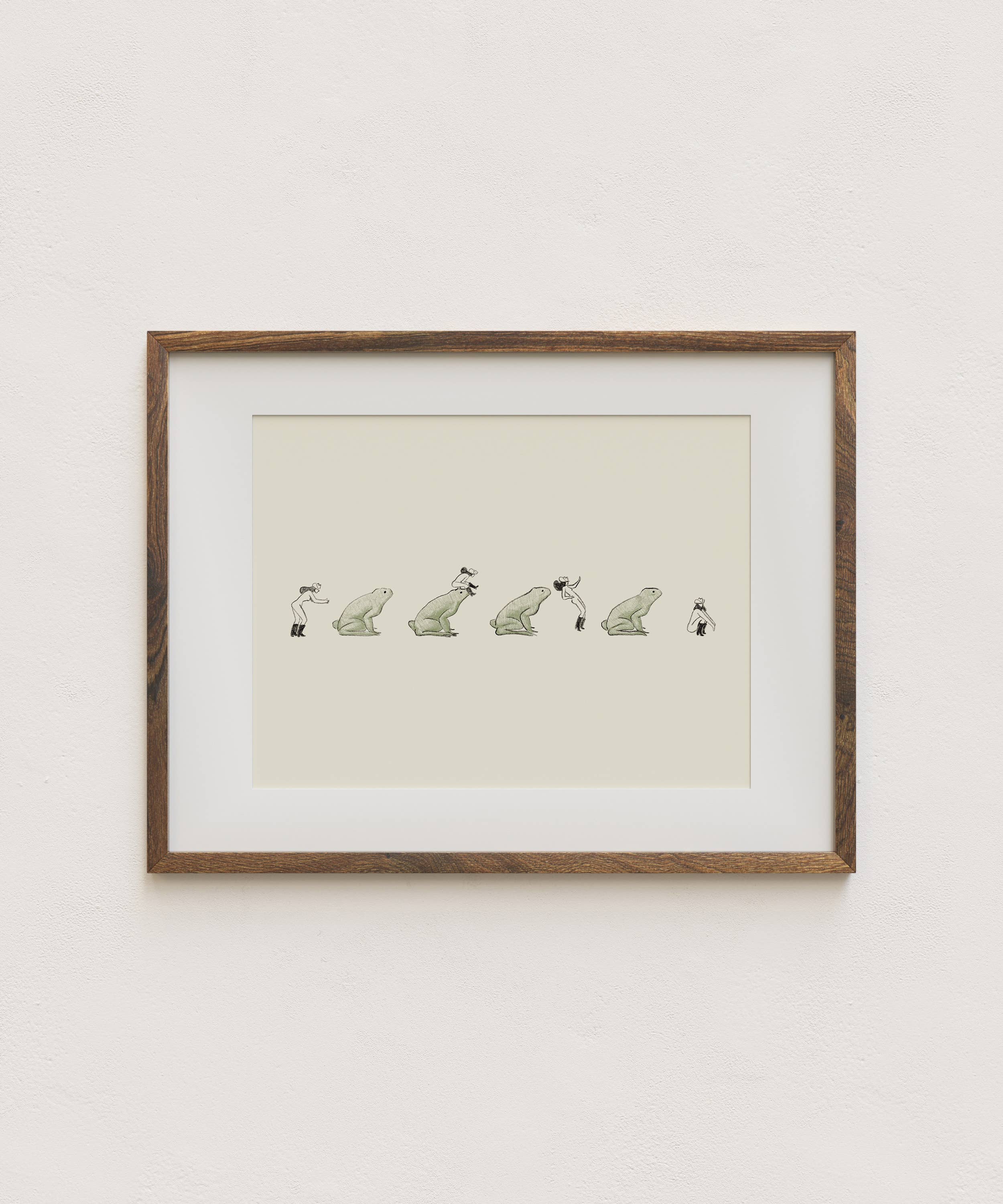 Tumbleweed Design Studio - Leap Frog – Vintage Cowgirl & Nature Giclée Art Print