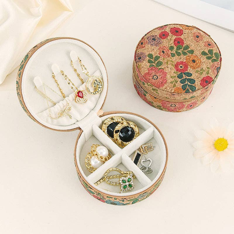 Dipped Shop - Vintage Floral Cork Large Capacity Jewelry