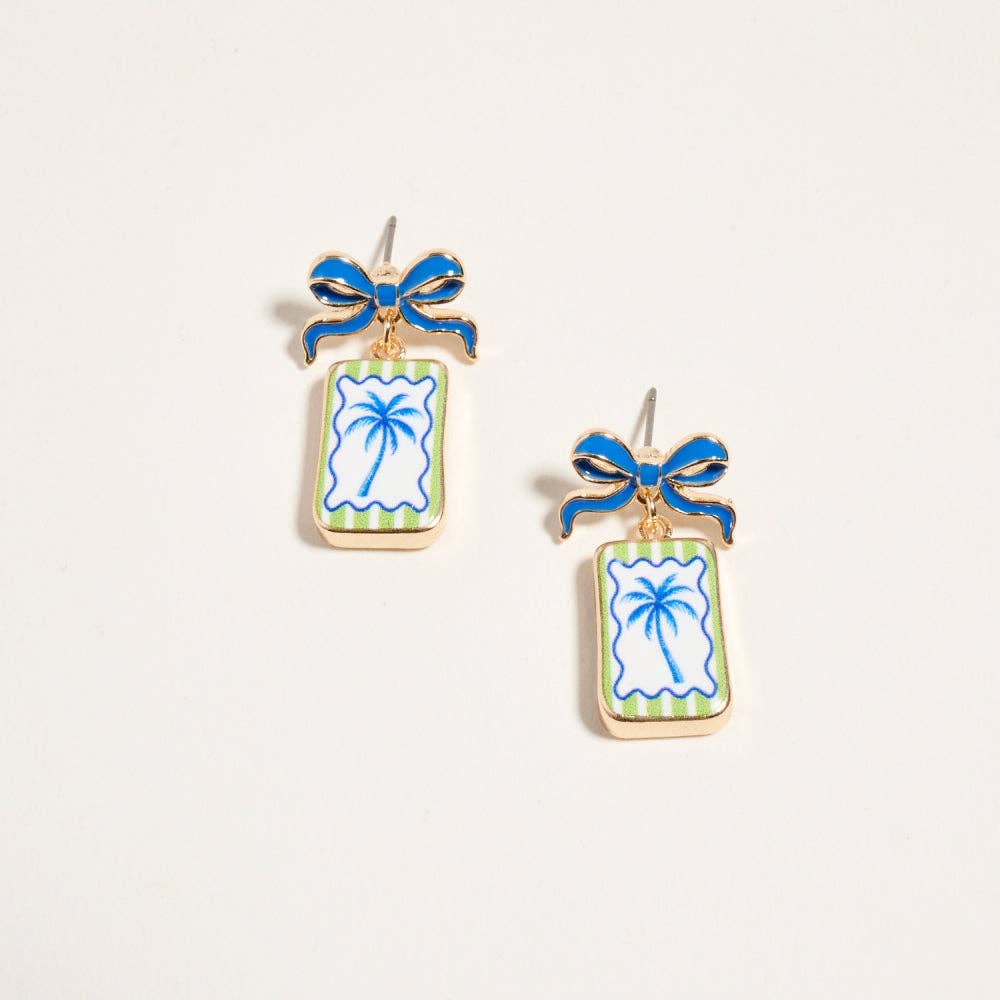 Designature New York - Mediterranean Coastal Beach Themed Enamel Earrings