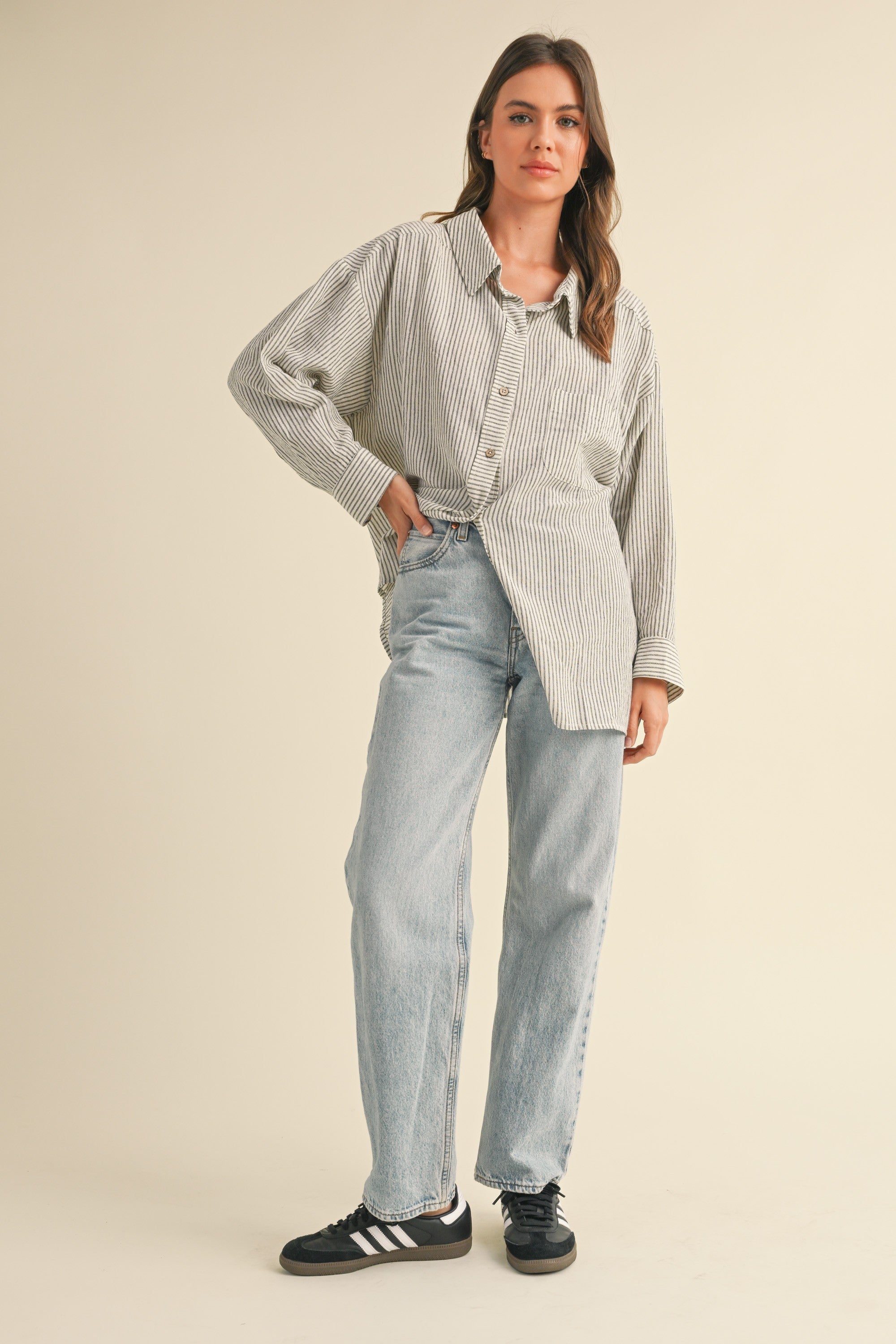 STRIPE GAUZE BUTTONDOWN SHIRTS