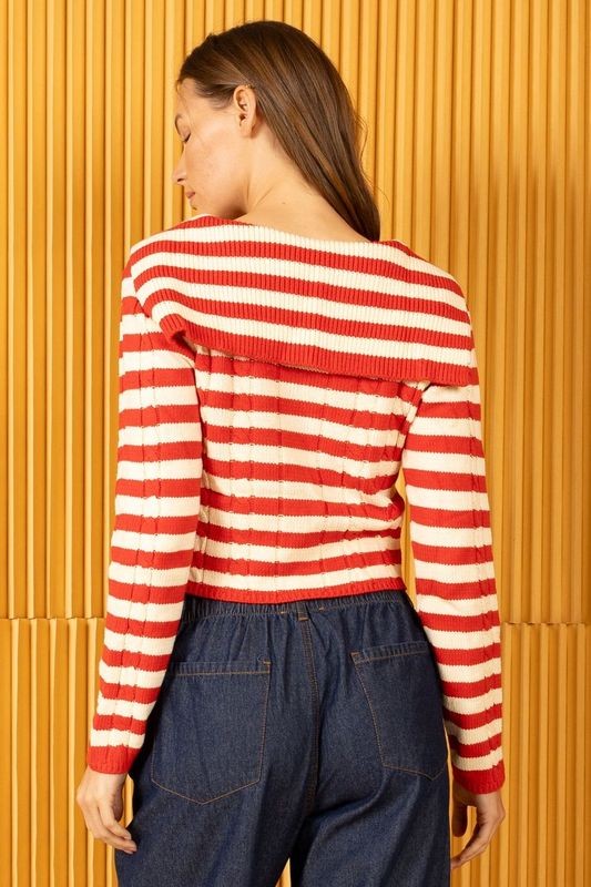 Vintage Charm Striped Cardigan