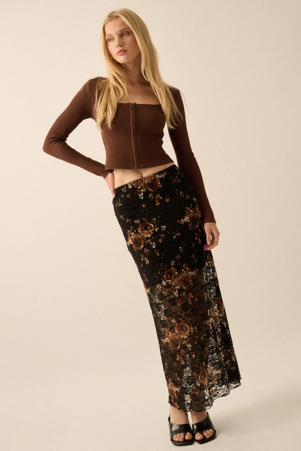 Fall Nights Lace Skirt