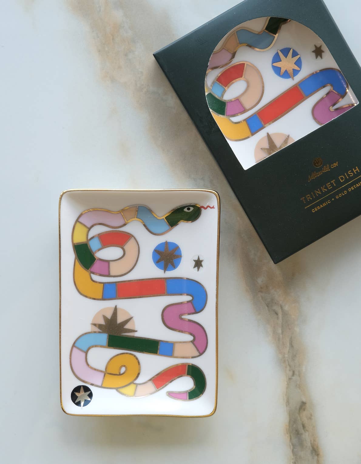 Idlewild Co. - Porcelain Trinket Dish | Rainbow Snake