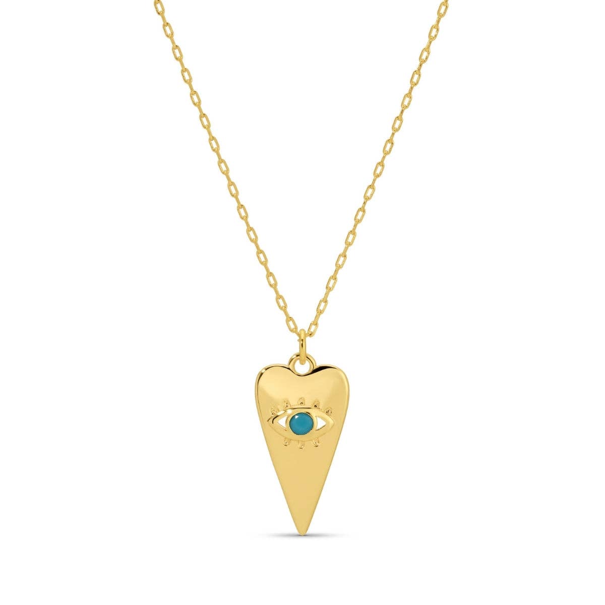 Splendid Iris - Evil Eye Heart Pendant Necklace