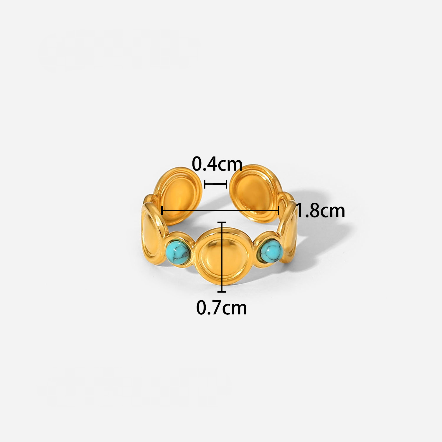 Mio Queena - 18K Gold-plated Stainless Steel Inlaid Stone Rings - FGS/CS