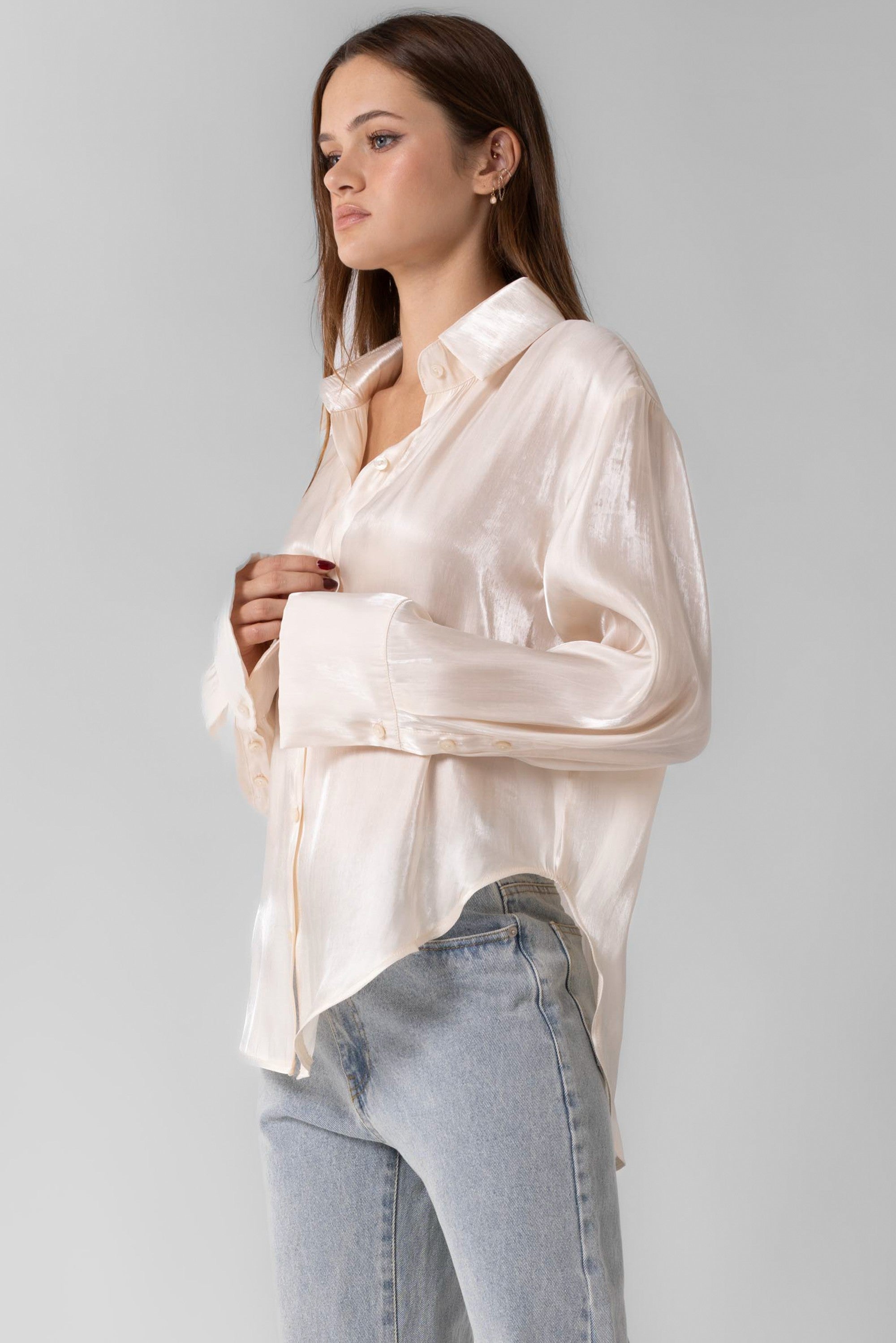 Silky Satin Button up