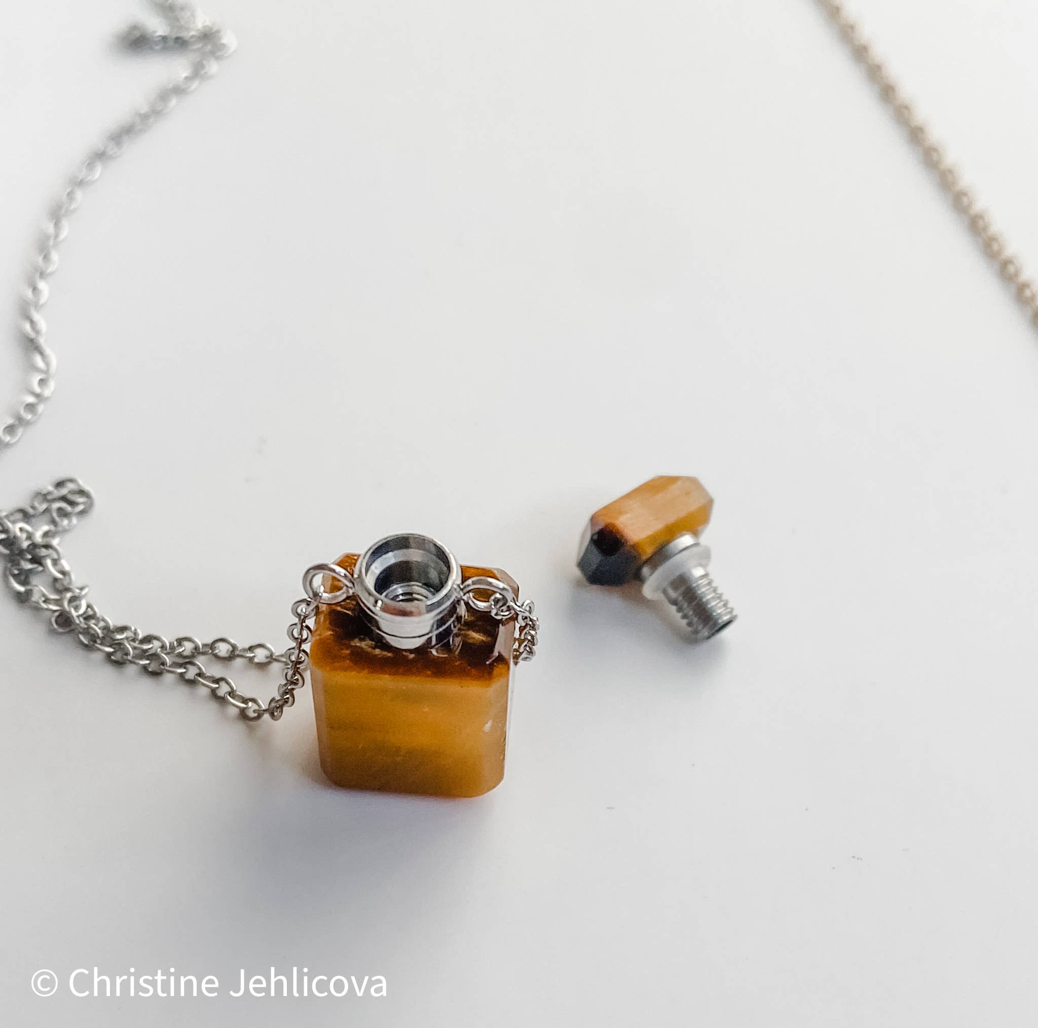 HoopLa - Gemstone Mini Perfume Bottle Crystal Necklace