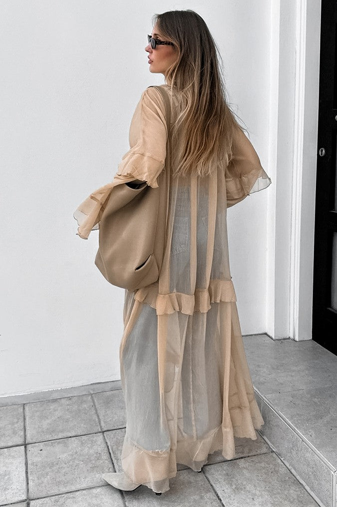 Boho Sheer Chiffon Maxi Dress Cover-Up