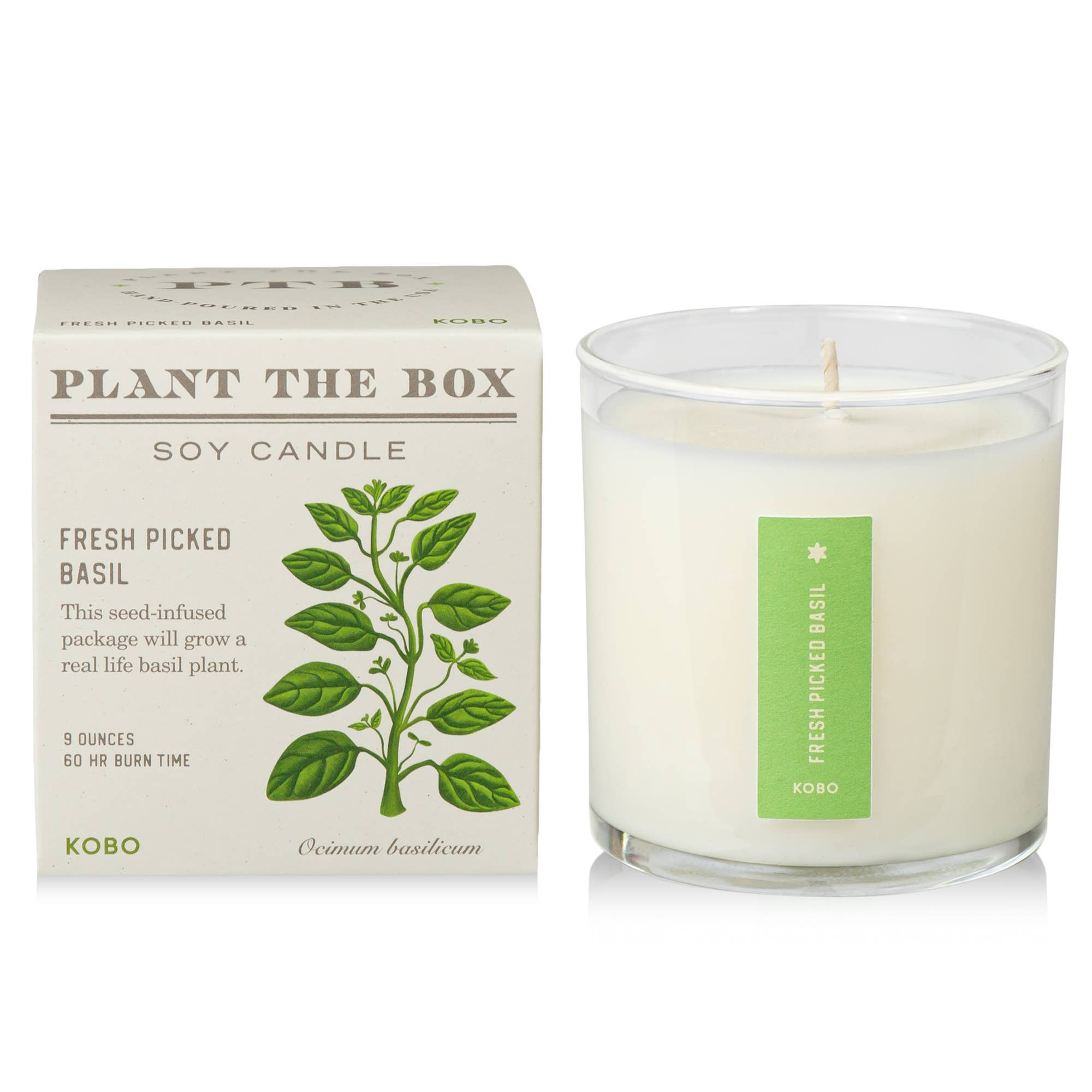 KOBO - Fresh Picked Basil - Plant the Box Candle - 9oz.