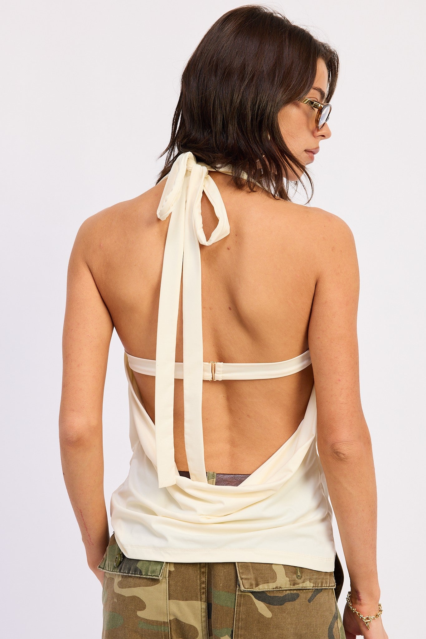 Drape Cowl Neck Bandean Top