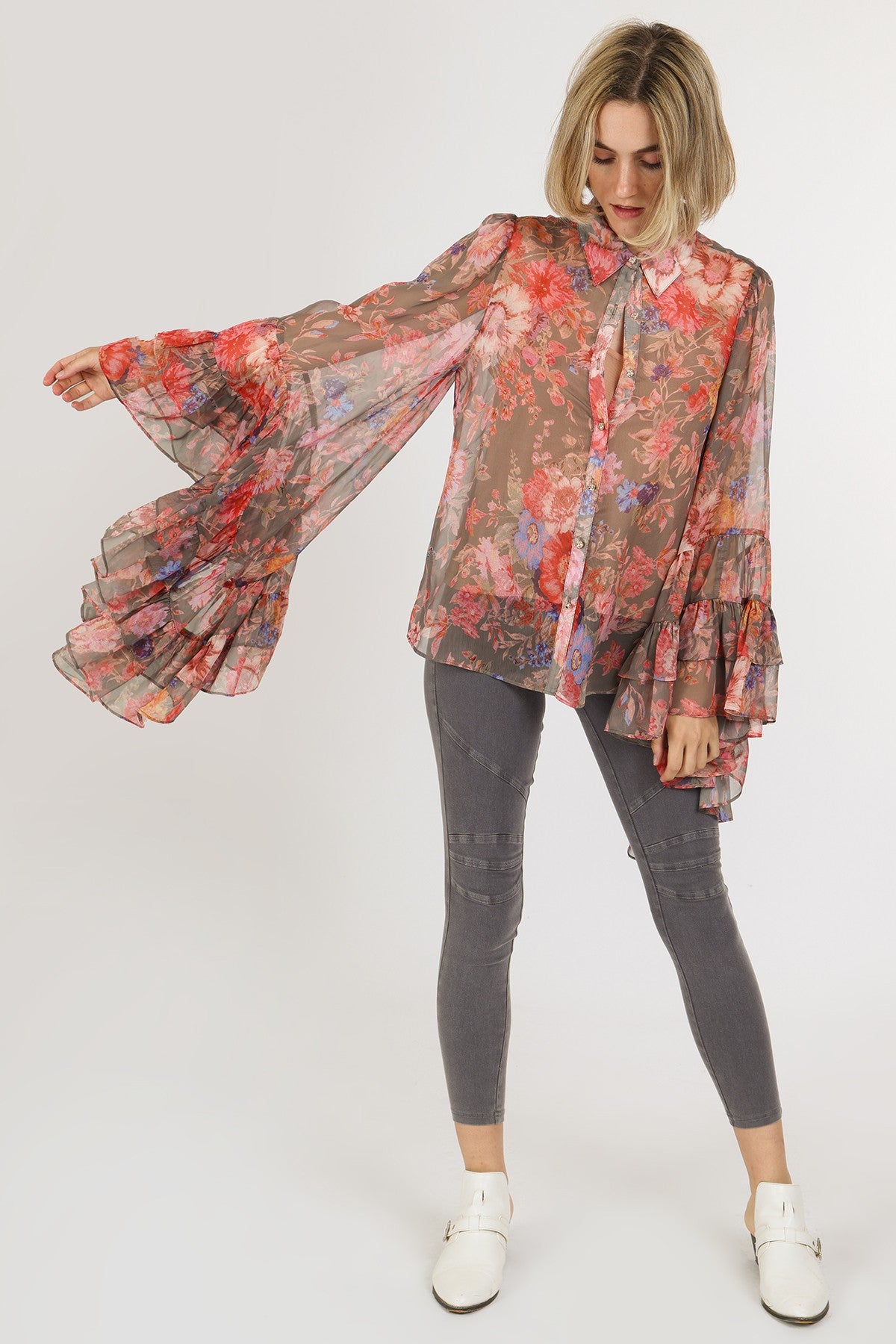 Fall Flowers Boho Top